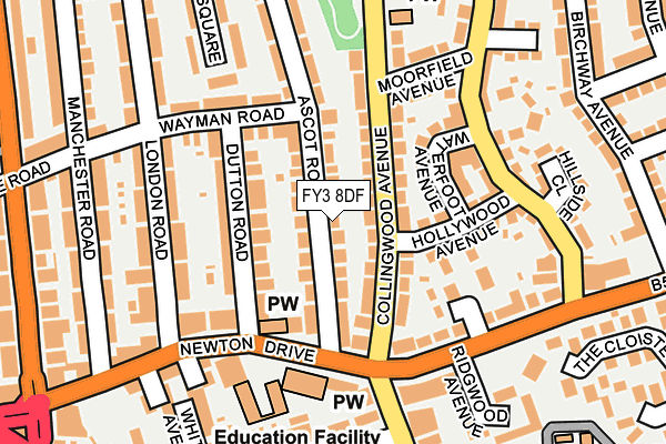 FY3 8DF map - OS OpenMap – Local (Ordnance Survey)