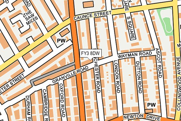 FY3 8DW map - OS OpenMap – Local (Ordnance Survey)