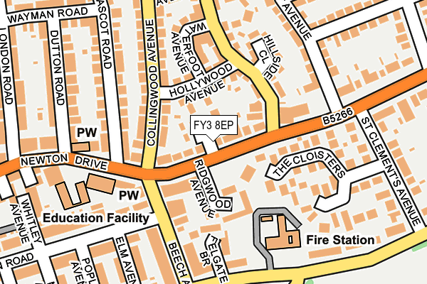 FY3 8EP map - OS OpenMap – Local (Ordnance Survey)