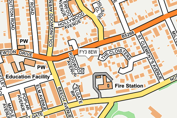 FY3 8EW map - OS OpenMap – Local (Ordnance Survey)