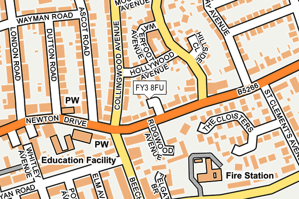 FY3 8FU map - OS OpenMap – Local (Ordnance Survey)