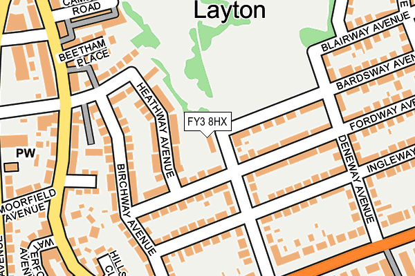 FY3 8HX map - OS OpenMap – Local (Ordnance Survey)
