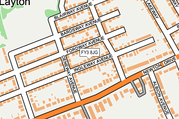 FY3 8JG map - OS OpenMap – Local (Ordnance Survey)