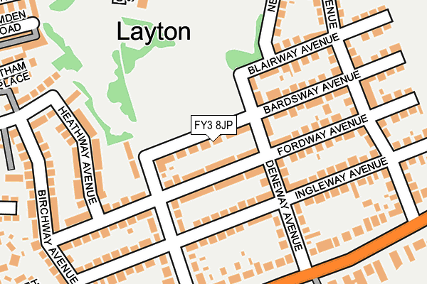 FY3 8JP map - OS OpenMap – Local (Ordnance Survey)