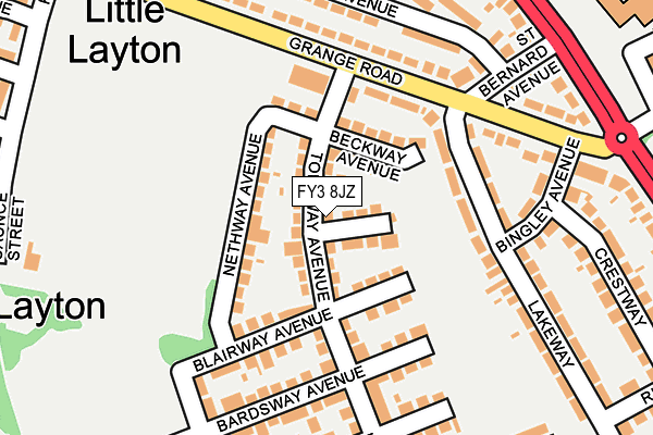 FY3 8JZ map - OS OpenMap – Local (Ordnance Survey)