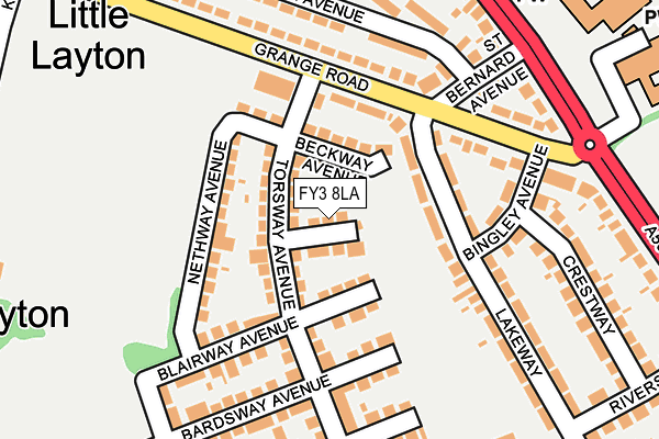 FY3 8LA map - OS OpenMap – Local (Ordnance Survey)