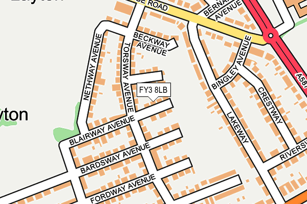 FY3 8LB map - OS OpenMap – Local (Ordnance Survey)