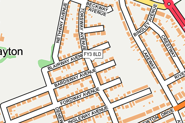 FY3 8LD map - OS OpenMap – Local (Ordnance Survey)