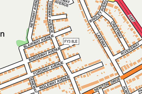 FY3 8LE map - OS OpenMap – Local (Ordnance Survey)