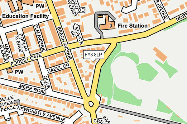 FY3 8LP map - OS OpenMap – Local (Ordnance Survey)