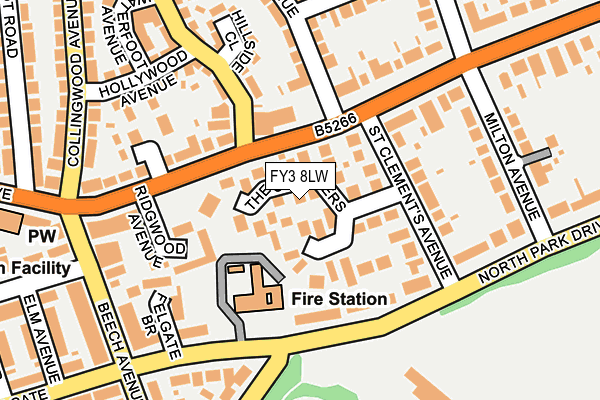 FY3 8LW map - OS OpenMap – Local (Ordnance Survey)