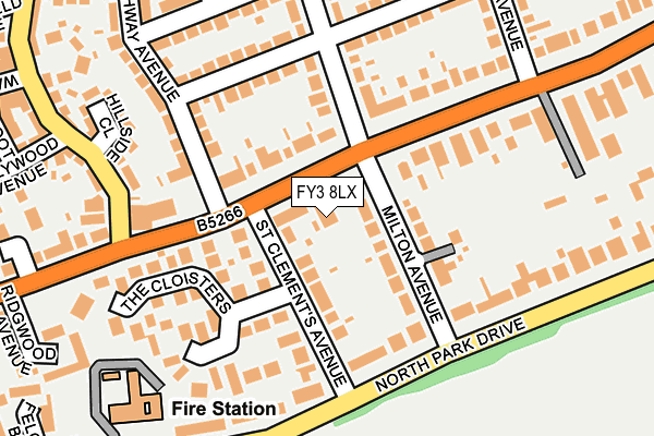 FY3 8LX map - OS OpenMap – Local (Ordnance Survey)