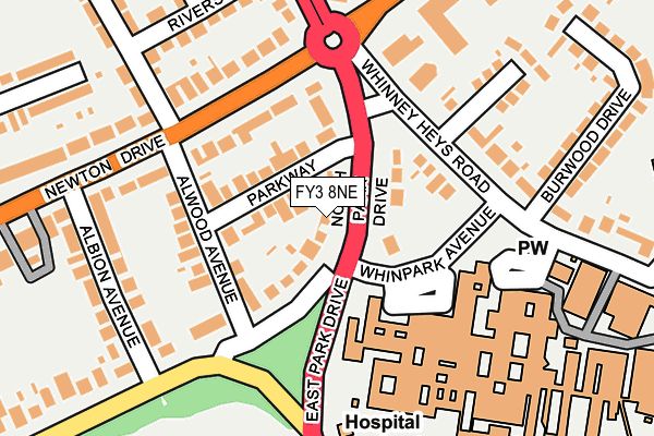 FY3 8NE map - OS OpenMap – Local (Ordnance Survey)