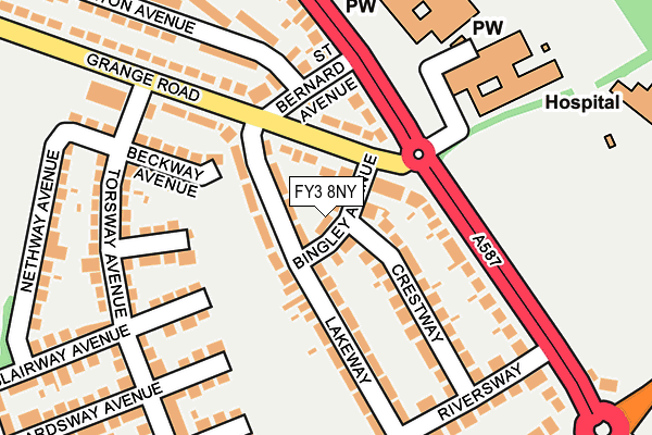 FY3 8NY map - OS OpenMap – Local (Ordnance Survey)
