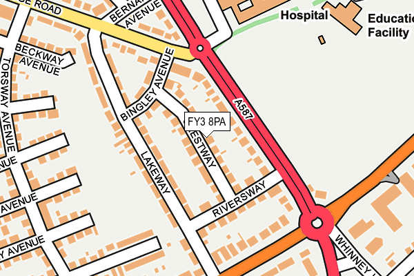 FY3 8PA map - OS OpenMap – Local (Ordnance Survey)
