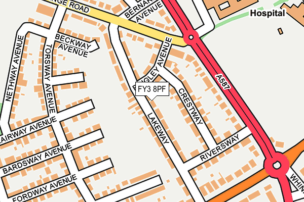 FY3 8PF map - OS OpenMap – Local (Ordnance Survey)
