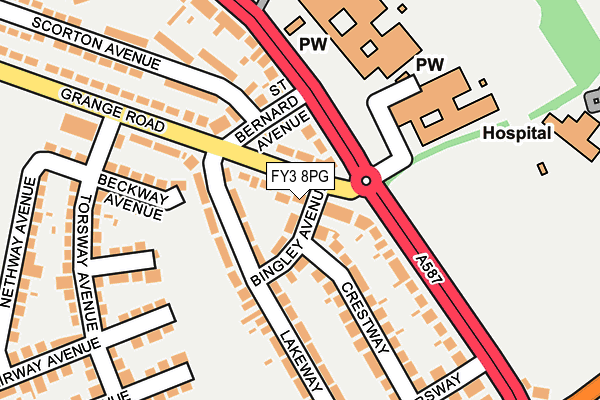 FY3 8PG map - OS OpenMap – Local (Ordnance Survey)