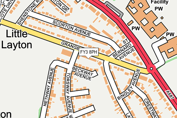 FY3 8PH map - OS OpenMap – Local (Ordnance Survey)