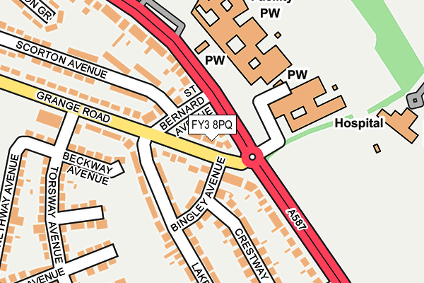 FY3 8PQ map - OS OpenMap – Local (Ordnance Survey)