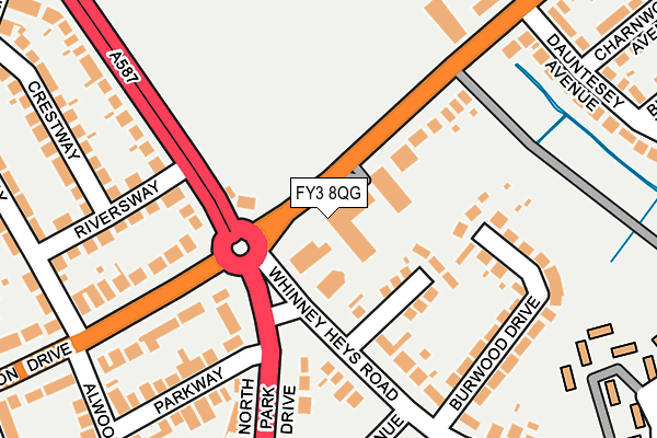 FY3 8QG map - OS OpenMap – Local (Ordnance Survey)
