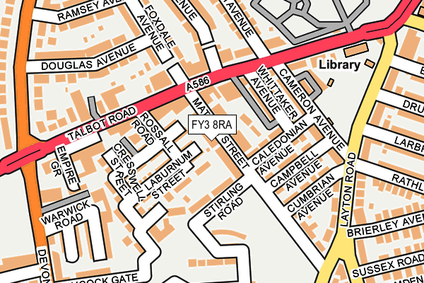 FY3 8RA map - OS OpenMap – Local (Ordnance Survey)