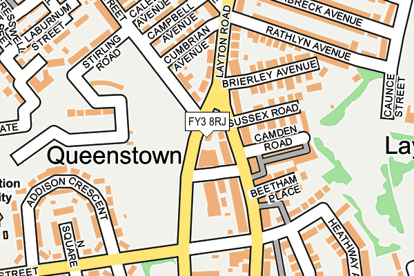 FY3 8RJ map - OS OpenMap – Local (Ordnance Survey)