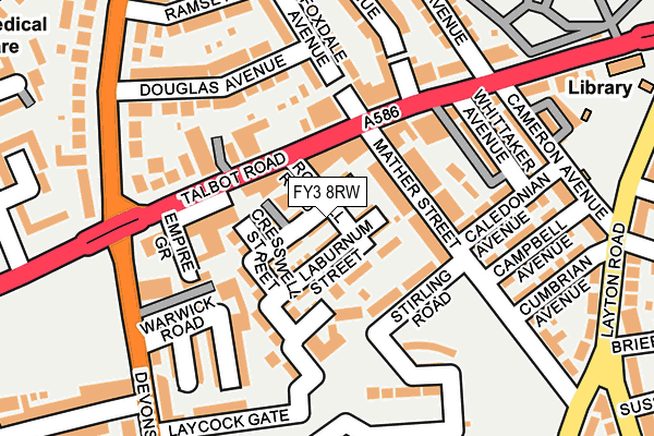 FY3 8RW map - OS OpenMap – Local (Ordnance Survey)