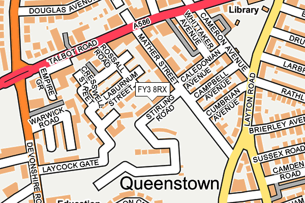 FY3 8RX map - OS OpenMap – Local (Ordnance Survey)