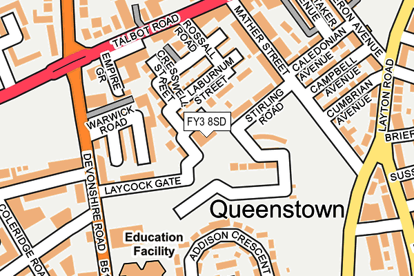 FY3 8SD map - OS OpenMap – Local (Ordnance Survey)