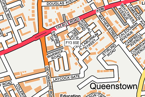 FY3 8SE map - OS OpenMap – Local (Ordnance Survey)
