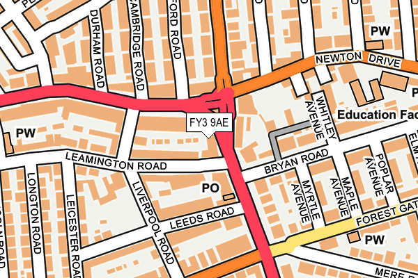 FY3 9AE map - OS OpenMap – Local (Ordnance Survey)