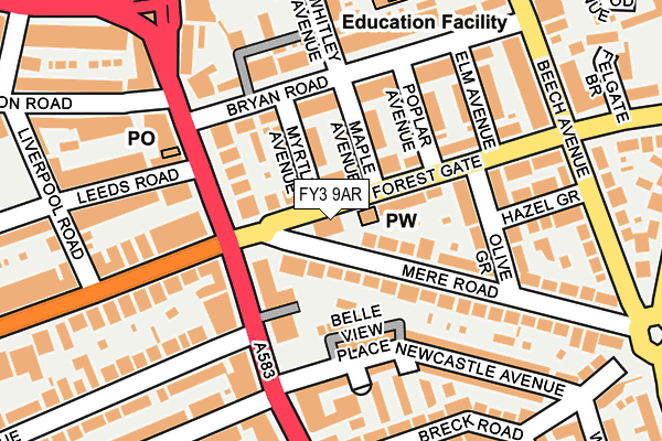 FY3 9AR map - OS OpenMap – Local (Ordnance Survey)