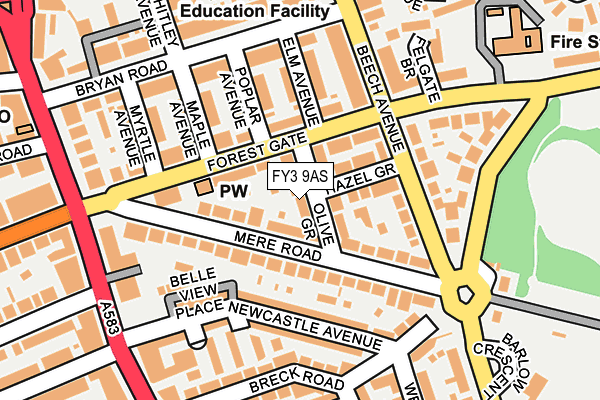 FY3 9AS map - OS OpenMap – Local (Ordnance Survey)