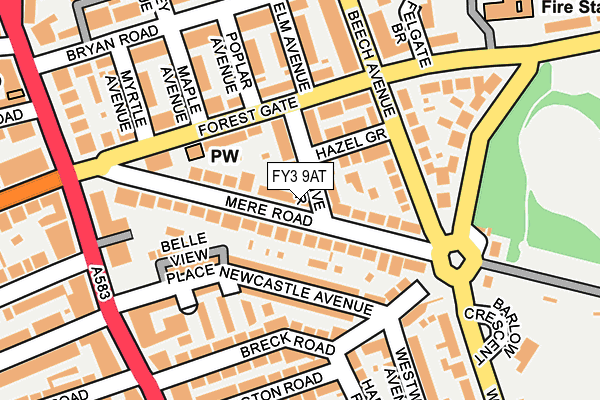 FY3 9AT map - OS OpenMap – Local (Ordnance Survey)