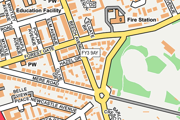FY3 9AY map - OS OpenMap – Local (Ordnance Survey)