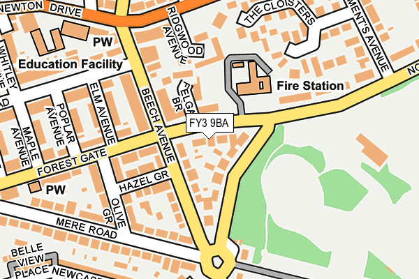 FY3 9BA map - OS OpenMap – Local (Ordnance Survey)