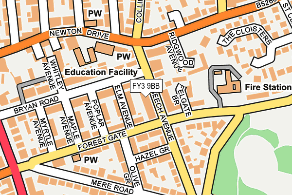 FY3 9BB map - OS OpenMap – Local (Ordnance Survey)