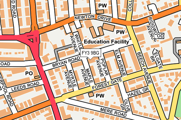 FY3 9BG map - OS OpenMap – Local (Ordnance Survey)