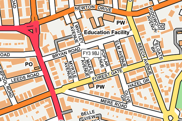 FY3 9BJ map - OS OpenMap – Local (Ordnance Survey)