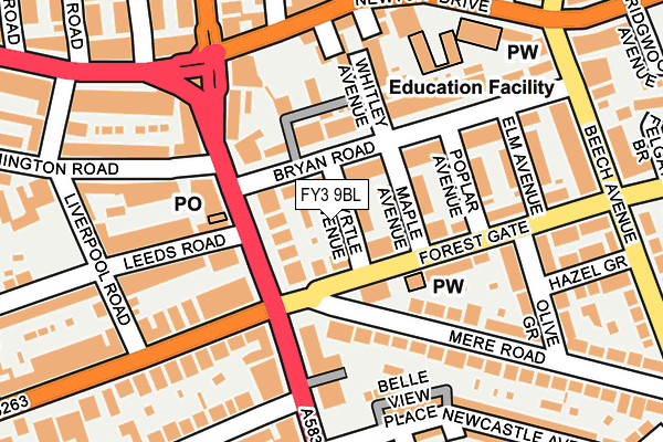 FY3 9BL map - OS OpenMap – Local (Ordnance Survey)