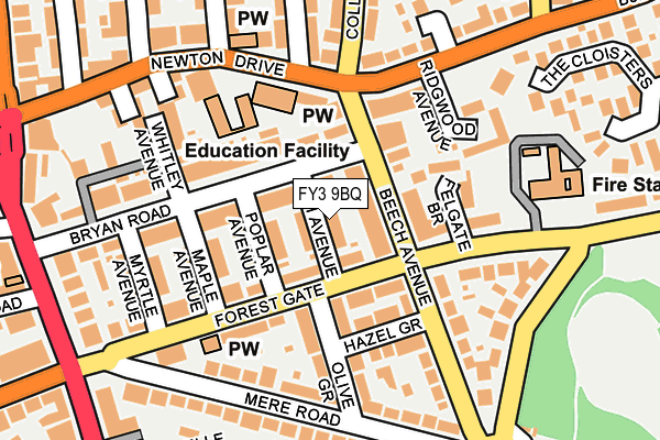 FY3 9BQ map - OS OpenMap – Local (Ordnance Survey)