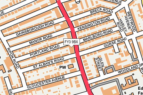 FY3 9BX map - OS OpenMap – Local (Ordnance Survey)