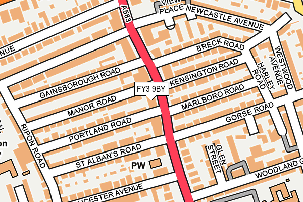 FY3 9BY map - OS OpenMap – Local (Ordnance Survey)
