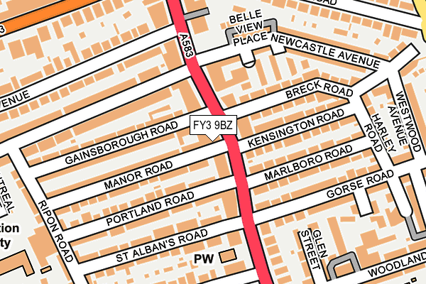 FY3 9BZ map - OS OpenMap – Local (Ordnance Survey)