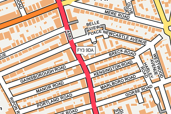 FY3 9DA map - OS OpenMap – Local (Ordnance Survey)