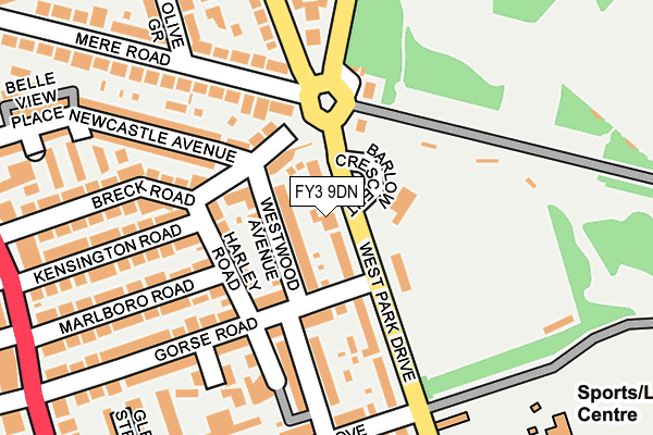 FY3 9DN map - OS OpenMap – Local (Ordnance Survey)