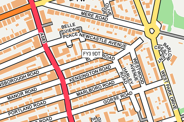 FY3 9DT map - OS OpenMap – Local (Ordnance Survey)