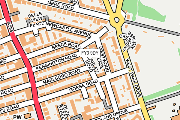 FY3 9DY map - OS OpenMap – Local (Ordnance Survey)