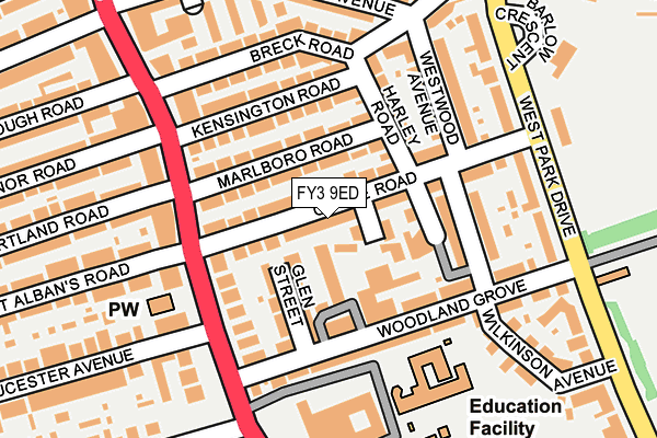 FY3 9ED map - OS OpenMap – Local (Ordnance Survey)