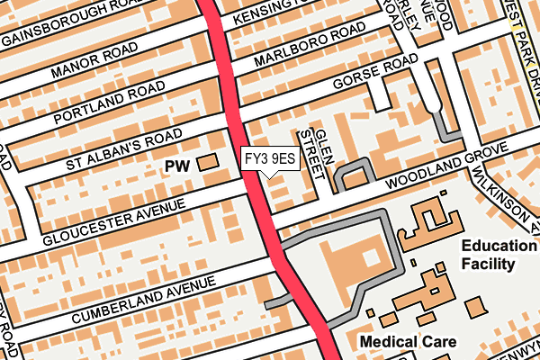 FY3 9ES map - OS OpenMap – Local (Ordnance Survey)